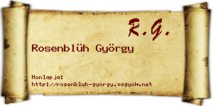 Rosenblüh György névjegykártya